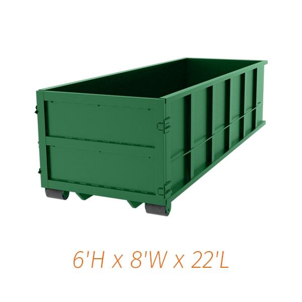 a thirty-yard dumpster is typically ideal for larger projects such as commercial construction or major home renovations